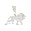 Banter 1/3 Ct. T.W. Composite Diamond Lion Necklace Charm In 10K Gold Charms