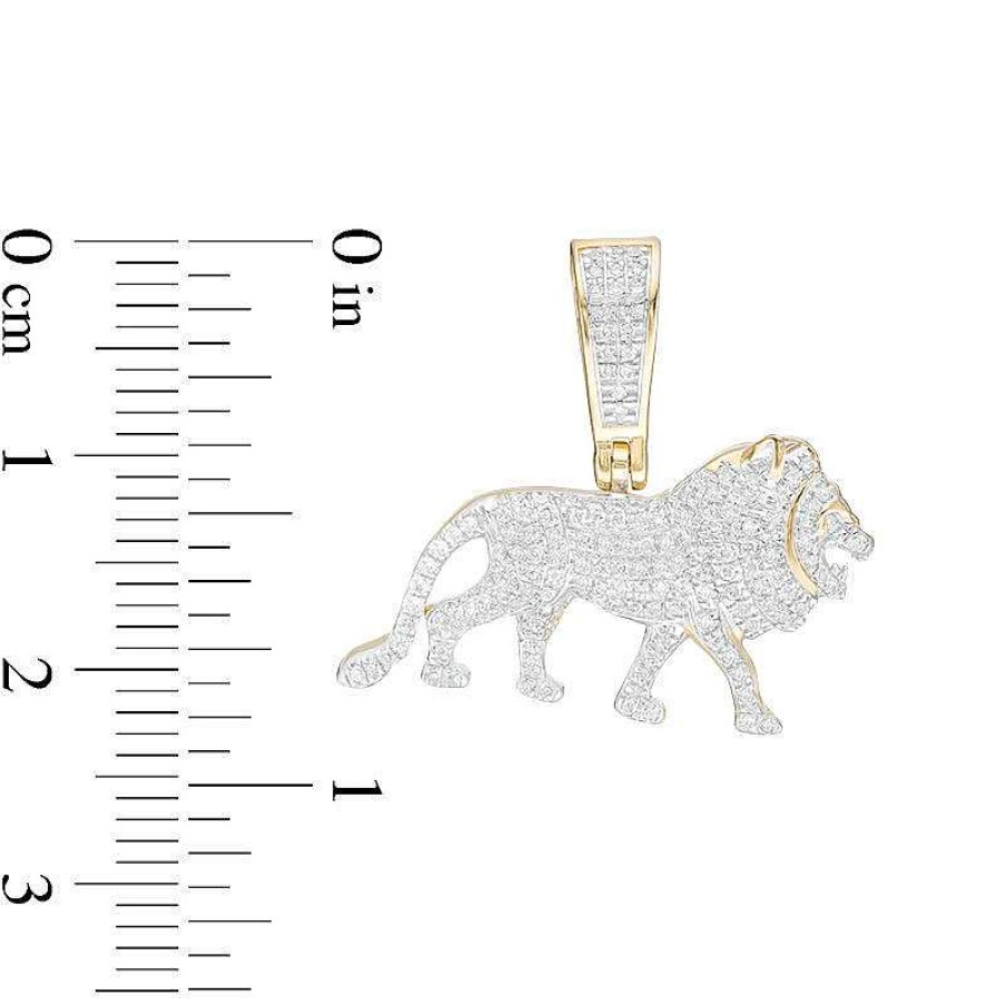 Banter 1/3 Ct. T.W. Composite Diamond Lion Necklace Charm In 10K Gold Charms