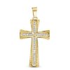 Banter Cubic Zirconia Large Crucifix Necklace Charm In 10K Hollow Gold Charms