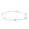 Banter Solid Sterling Silver Diamond-Cut Oval Bead Station Anklet Made In Italy Ankle