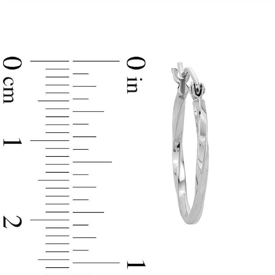 Banter 20Mm Diamond-Cut Twist Hoop Earrings In Hollow Sterling Silver Earrings