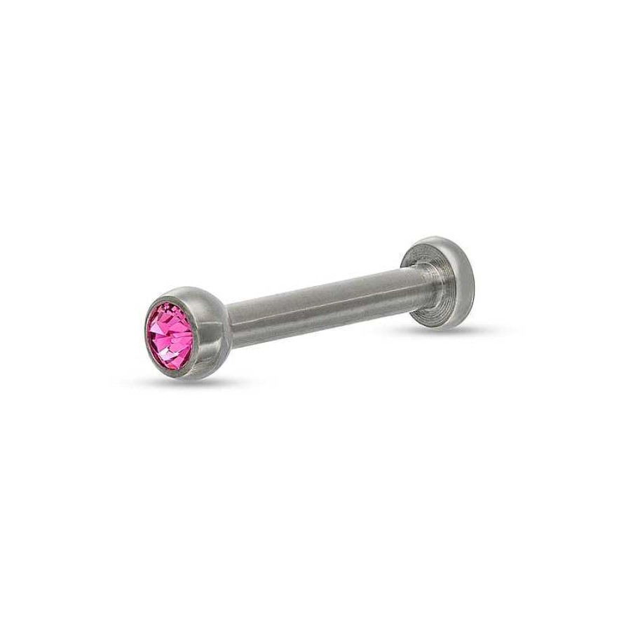 Banter Titanium Pink Crystal Stud - 16G 5/16" Ear