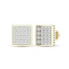 Banter 10K Solid Gold 1 Ct. T.W. Lab-Created Diamond Square Studs Earrings