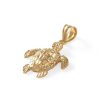 Banter Diamond-Cut Sea Turtle Necklace Charm In 10K Solid Gold Charms