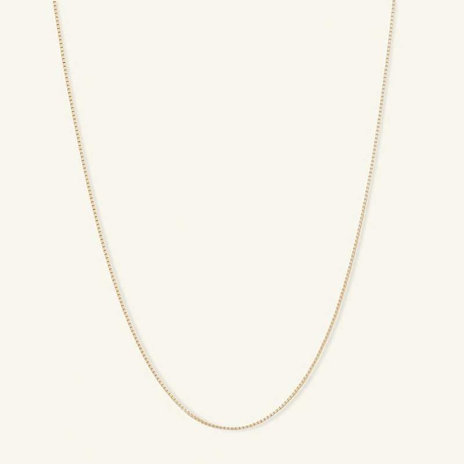 Banter 040 Gauge Box Chain Necklace In 14K Solid Gold - 16" Necklaces