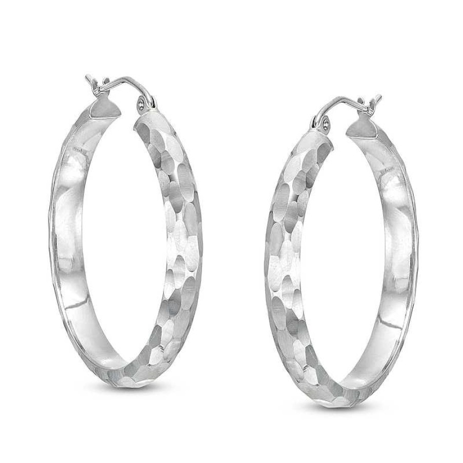 Banter Diamond-Cut Hoop Earrings In Hollow Sterling Silver Earrings