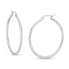 Banter 40Mm Diamond-Cut Hoop Earrings In 14K Tube Hollow White Gold Earrings