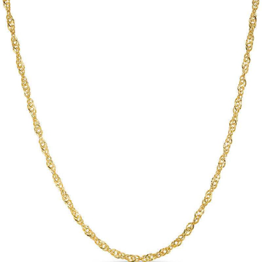 Banter Made In Italy Child'S 035 Gauge Singapore Chain Necklace In 14K Hollow Gold - 15" Necklaces