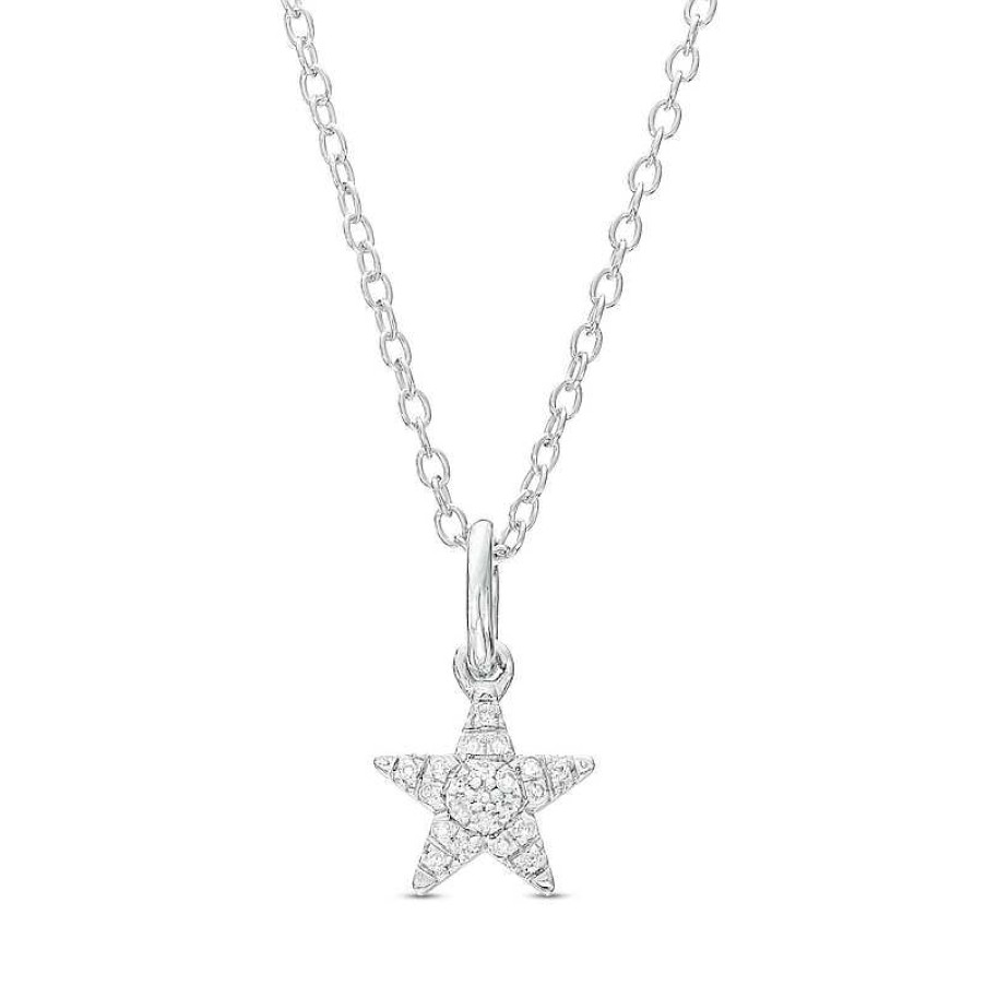 Banter 1/20 Ct. T.W. Diamond Star Necklace In Sterling Silver - 18" Necklaces