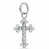 Banter Cubic Zirconia Ornate Cross Dangle Charm In Sterling Silver Charms