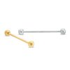 Banter White And Yellow Ion Plated Industrial Barbell Set - 14G Earrings