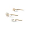 Banter 14K Semi-Solid, Hollow, And Solid Gold Cz Three Nose Stud Set - 22G Nose