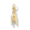 Banter Mano Cornuto Italian Good Luck Hand Sign Necklace Charm In 10K Stamp Hollow Gold Charms