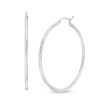 Banter 45Mm Diamond-Cut Hoop Earrings In 14K Tube Hollow White Gold Earrings