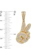 Banter Cubic Zirconia Puff Peace Hand Sign Necklace Charm In 10K Gold Charms