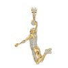 Banter 3/8 Ct. T.W. Diamond Slam Dunk Basketball Necklace Charm In 14K Gold Over Silver Charms