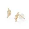 Banter Cubic Zirconia Leaf Stud Earrings In 10K Gold Earrings