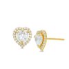 Banter 5Mm Heart-Shape Cubic Zirconia Frame Stud Earrings In 14K Gold Earrings