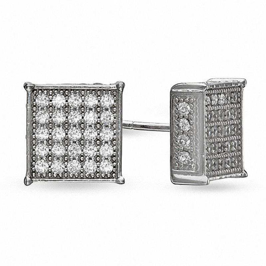 Banter Cubic Zirconia Square-Shaped Stud Earrings In Sterling Silver Earrings