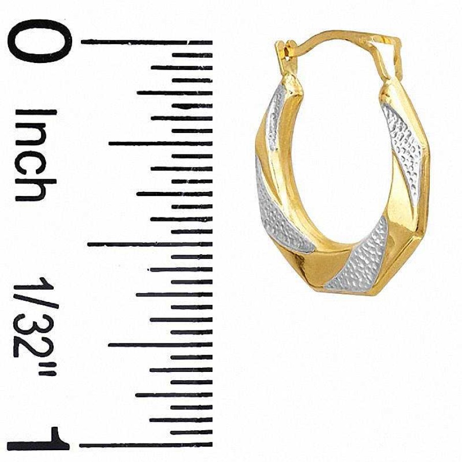 Banter Octagonal Hoop Earrings In 10K Two-Tone Gold Earrings