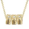 Banter 14K Gold Plated Birthstone Three-Name Engravable Pendant Necklaces