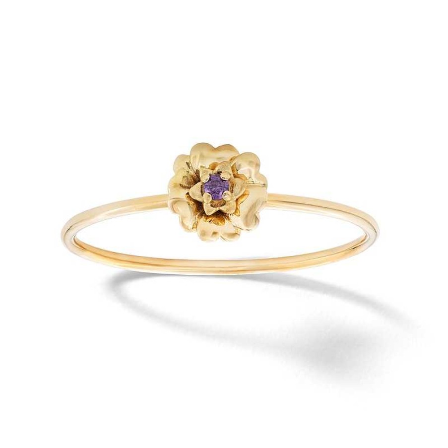 Banter 10K Solid Gold Cz Violet Ring Rings