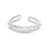 Banter Sterling Silver Cz Marquise And Round Double Row Midi/Toe Ring Rings