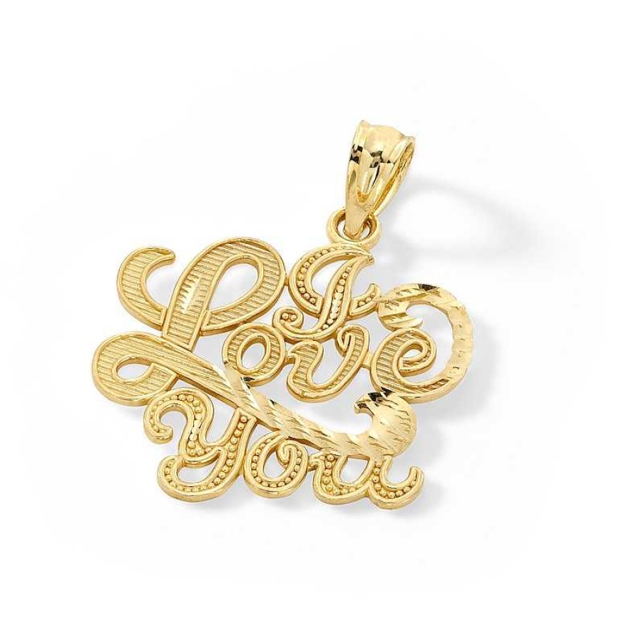 Banter 10K Solid Gold I Love You Necklace Charm Charms