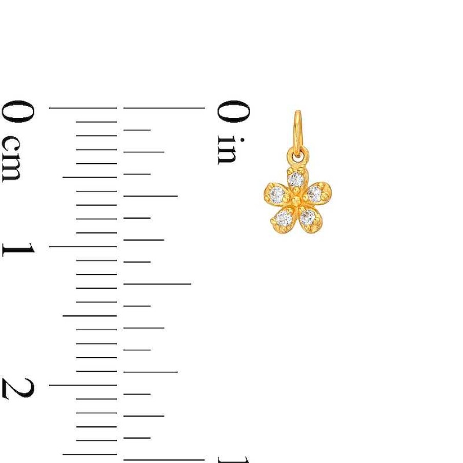 Banter Cubic Zirconia Flower Bracelet Charm In 14K Semi-Solid Gold Charms