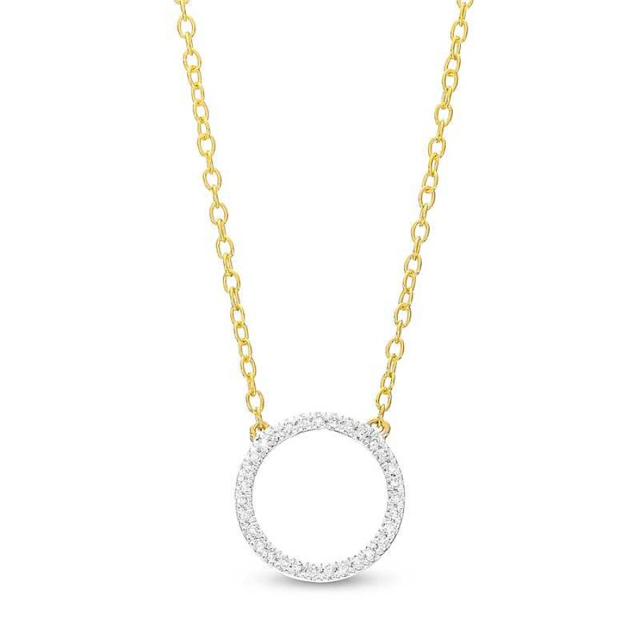 Banter 1/20 Ct. T.W. Diamond Circle Necklace In Sterling Silver With 14K Gold Plate - 18" Necklaces