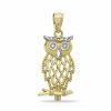 Banter Diamond-Cut Owl Charm In 10K Solid Two-Toned Gold Charms