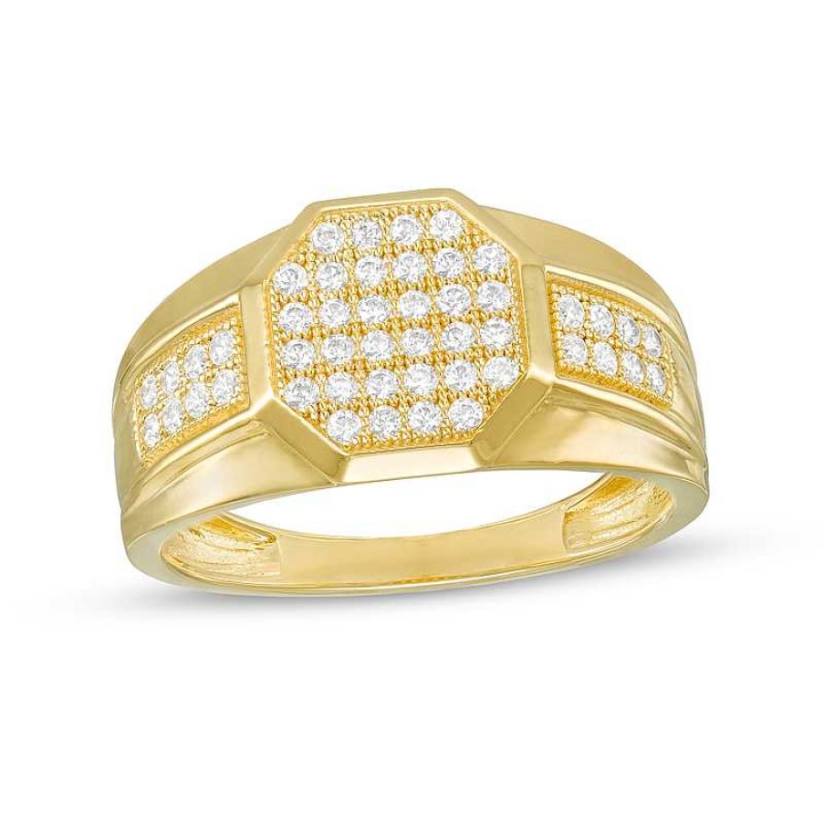 Banter Cubic Zirconia Composite Octagon-Top Ring In 10K Semi-Solid Gold - Size 10 Rings