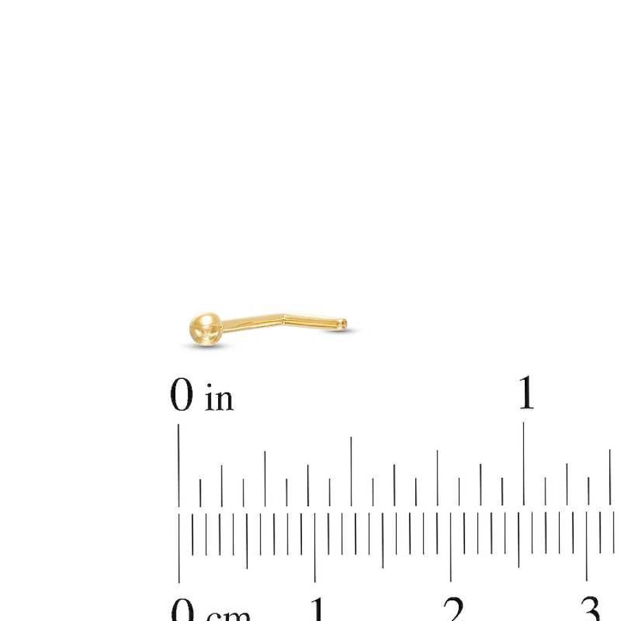 Banter 14K Hollow Gold Ball L-Shaped Nose Ring - 18G 5/16" Nose