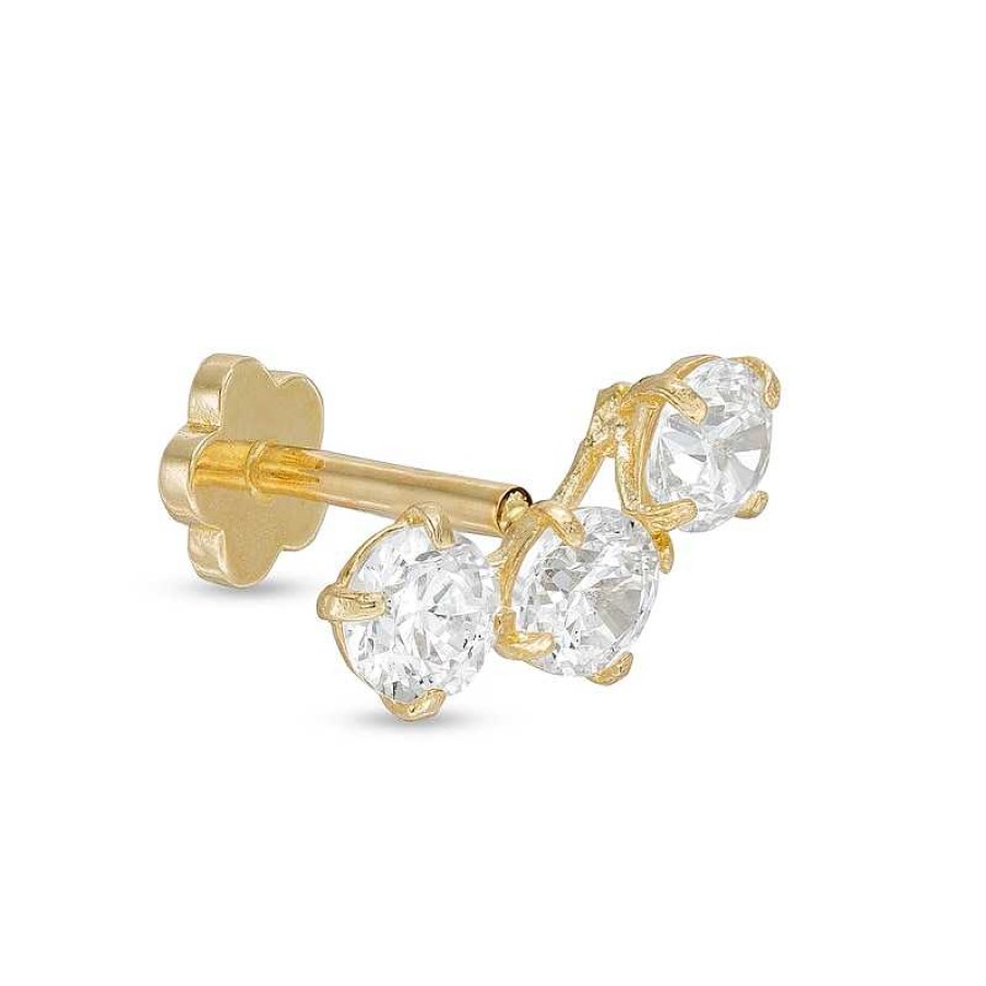 Banter 14K Tube Gold Cz Crawler-Style Stud - 18G 5/16" Ear