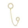 Banter Cubic Zirconia Double Circle Chain Duo Stud Earring In 10K Gold Earrings