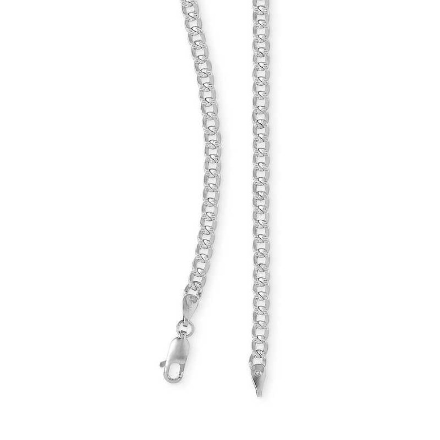 Banter 10K Semi-Solid White Gold Diamond-Cut Curb Chain - 16" Necklaces