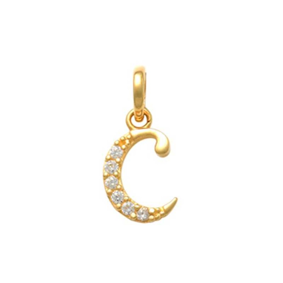 Banter Child'S Cubic Zirconia Lowercase "C" Charm Pendant In 10K Gold Charms