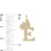 Banter Cubic Zirconia "E" Initial With Crown Necklace Charm In 10K Solid Gold Charms