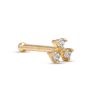 Banter 14K Solid Gold Cz Trio Nose Bone Stud - 20G Nose