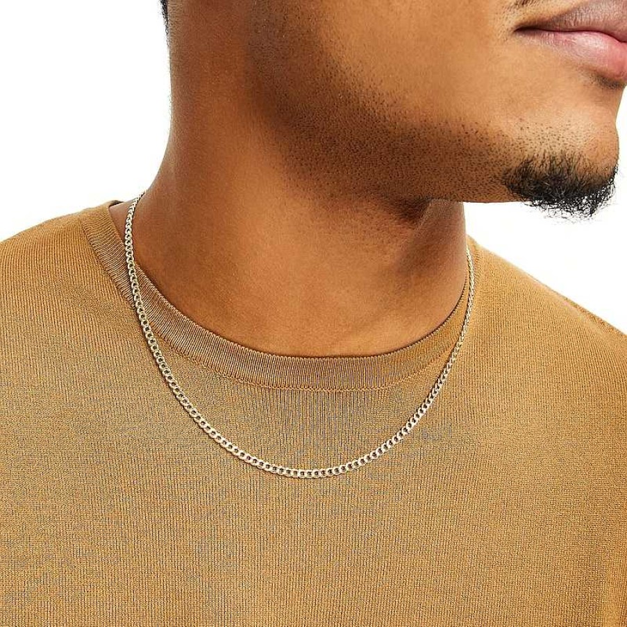 Banter 080 Gauge Curb Chain Necklace In 14K Hollow Gold Bonded Sterling Silver - 20" Necklaces