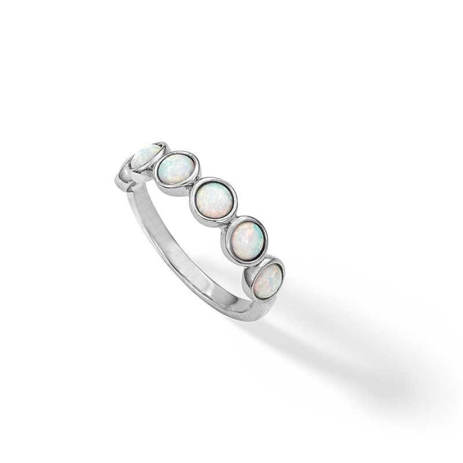 Banter Sterling Silver Simulated Opal Multi-Stone Ring - Size 7 Rings