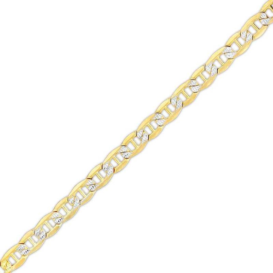 Banter 3.4Mm Diamond-Cut Pav Mariner Chain Bracelet In 10K Semi-Solid Gold - 7.5" Bracelets