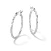 Banter 20Mm Diamond-Cut Patch Hoop Earrings In Sterling Silver Earrings