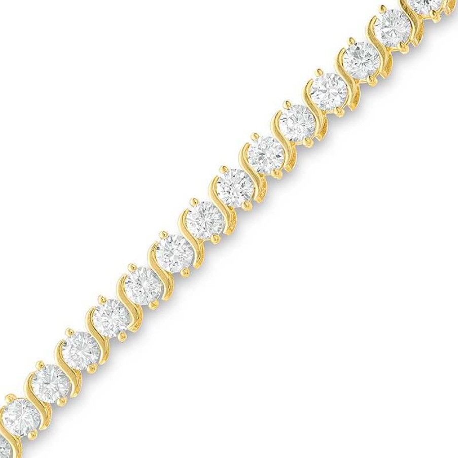 Banter Cubic Zirconia Tennis Bracelet In Sterling Silver With 14K Gold Plate - 7.25" Bracelets