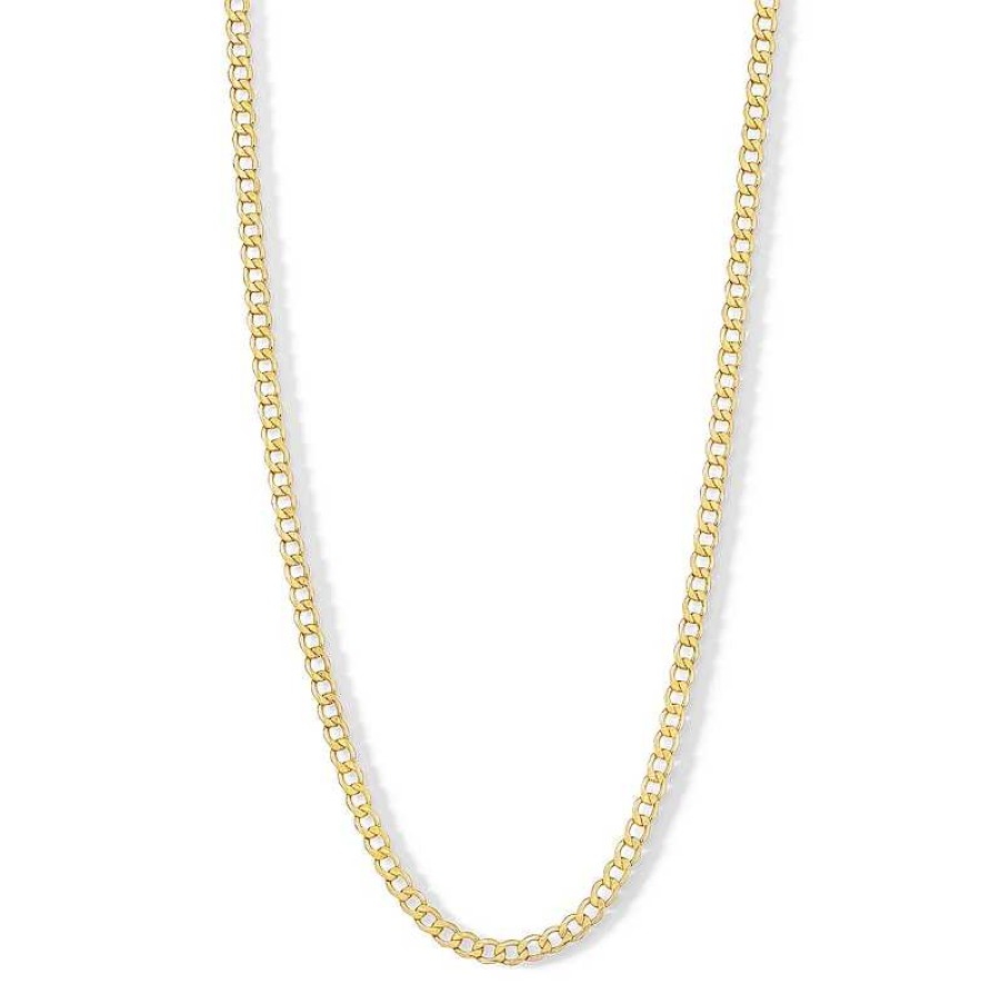 Banter 100 Gauge Curb Chain Necklace In 10K Hollow Gold Bonded Sterling Silver - 22" Necklaces