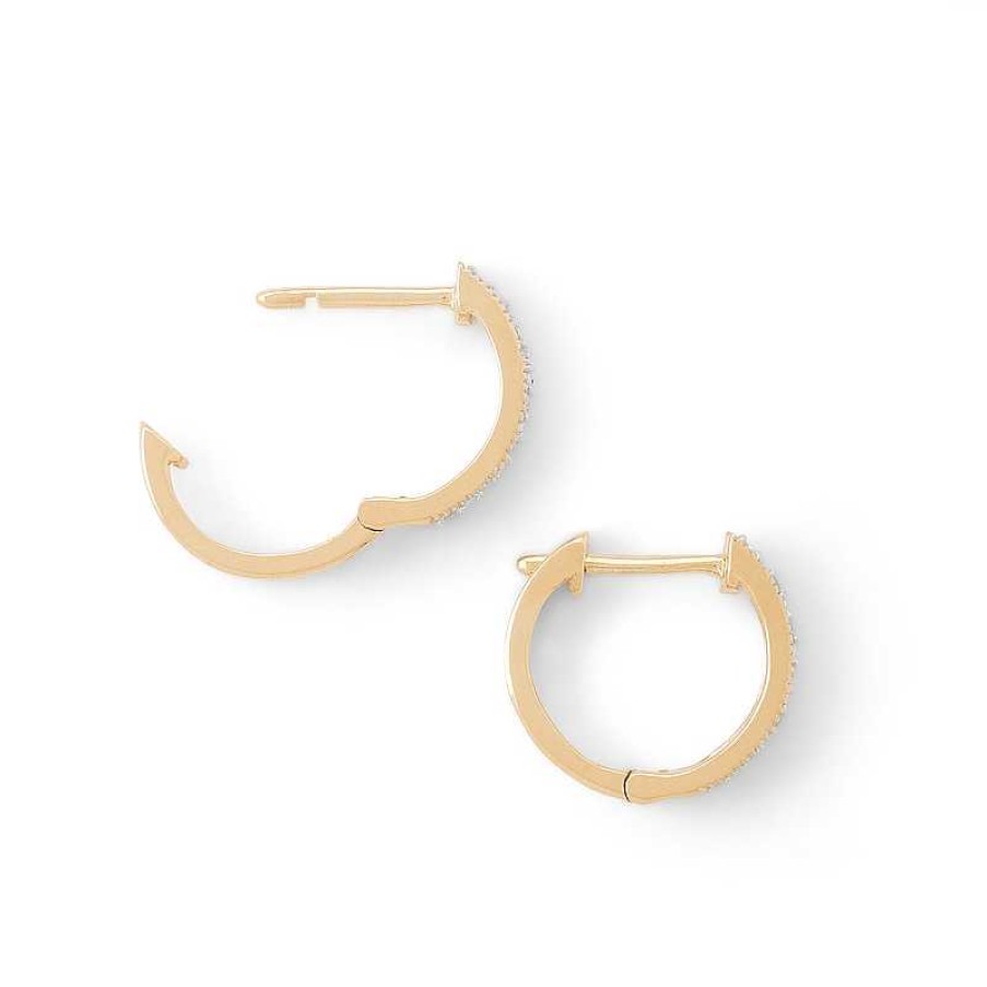 Banter 1/10 Ct. T.W. Diamond Double Row Hoop Earrings In 10K Gold Earrings