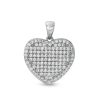 Banter Composite Pav Cubic Zirconia Frame Heart Necklace Charm In Solid Sterling Silver Charms