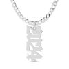 Banter Vertical Gothic Number Curb Chain Necklace In Sterling Silver Necklaces