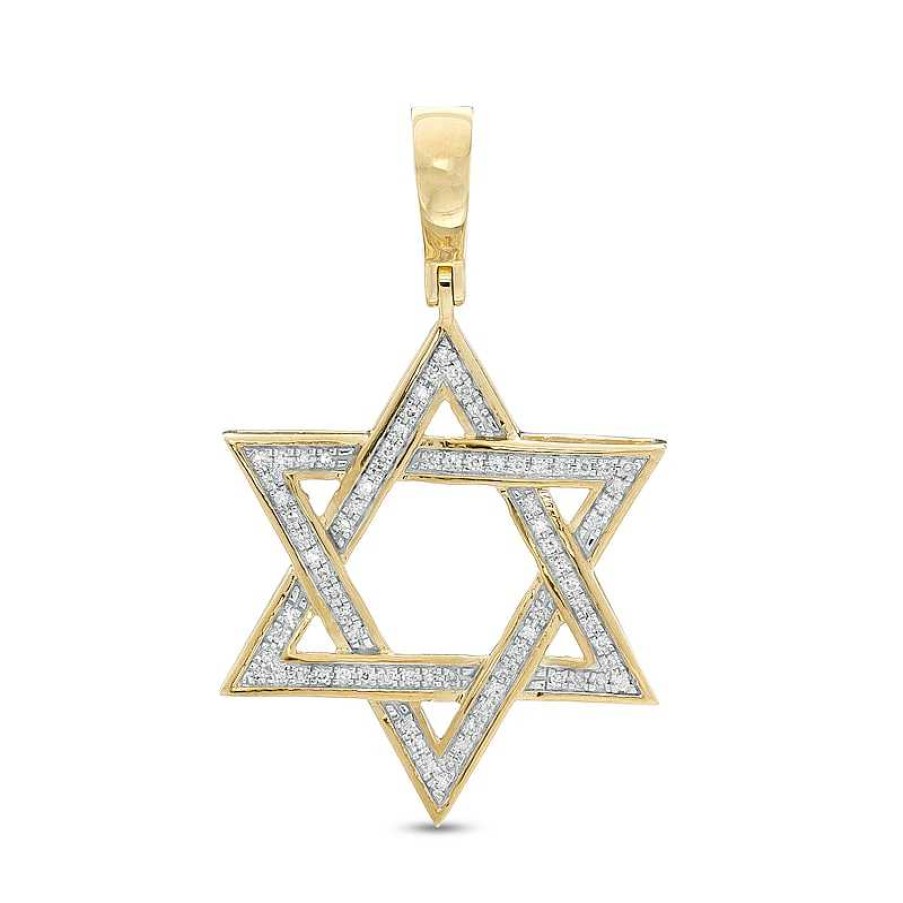 Banter 1/8 Ct. T.W. Diamond Star Of David Necklace Charm In 10K Gold Charms