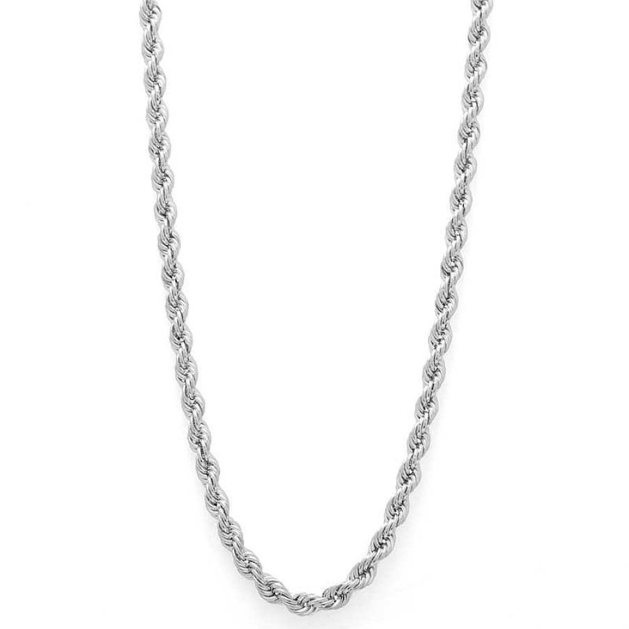 Banter 10K Hollow White Gold Rope Chain - 22" Necklaces